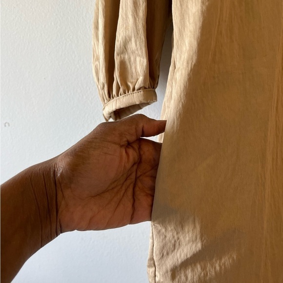 Rodebjer Sinim Crinkle Camel 100% Italian Cotton Tunic Dress Size Small NWT Fall - Picture 10 of 15